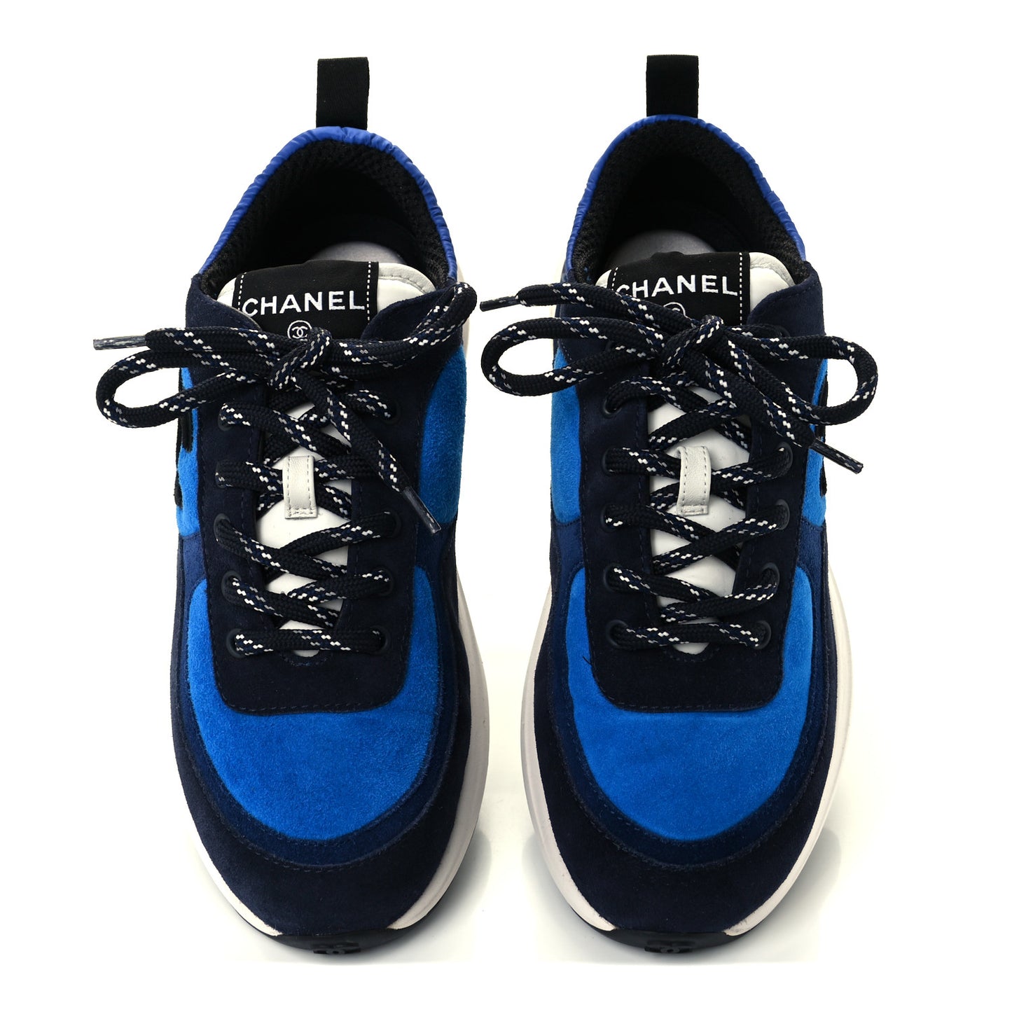 Suede Calfskin CC Sneakers 39 Blue Navy Dark Navy