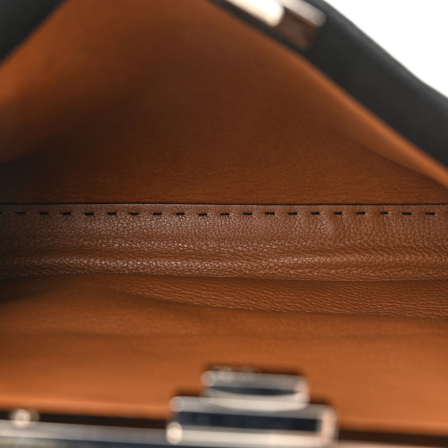 Cuoio Romano Selleria Bi-Color Medium Peekaboo Iconic Satchel Black Mou