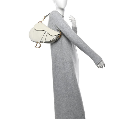 Christian Dior Grained Calfskin Saddle Bag White 2 of 12
