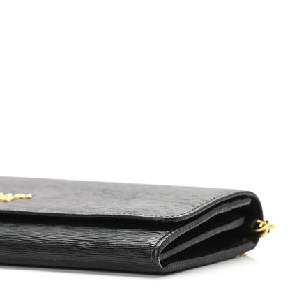 Prada Vitello Move Metal Oro Chain Wallet Black 9 of 9