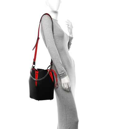 Alexander McQueen Calfskin The Bucket Bag Black Lust Red 2 of 10