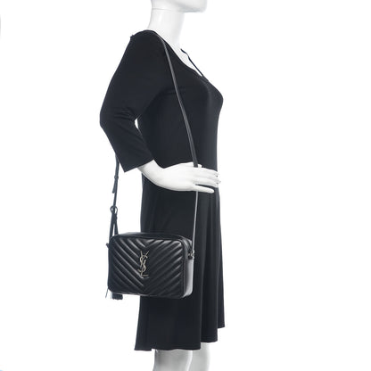 Saint Laurent Calfskin Matelasse Monogram Lou Camera Bag Black 2 of 9