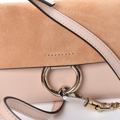 Chloe Suede Calfskin Mini Faye Shoulder Bag Cement Pink 9 of 9