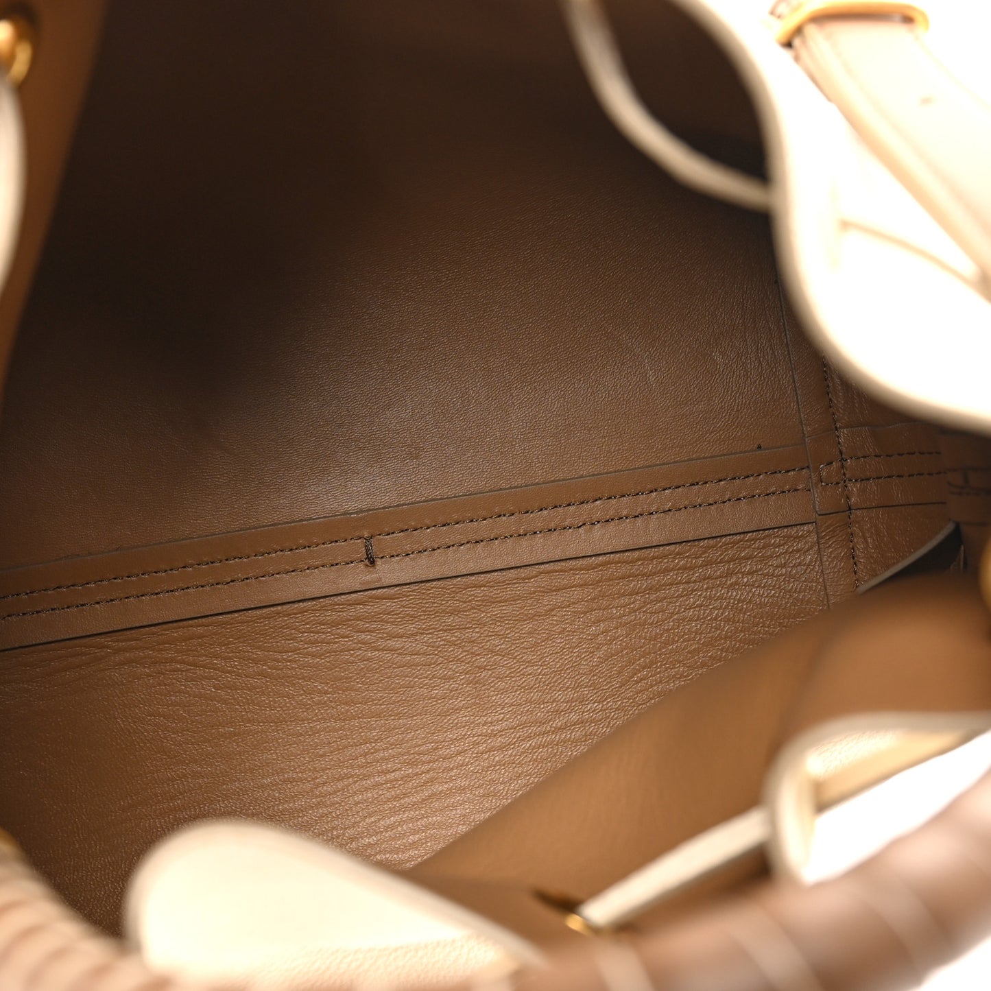 Grained Calfskin Marcie Bucket Bag Misty Ivory