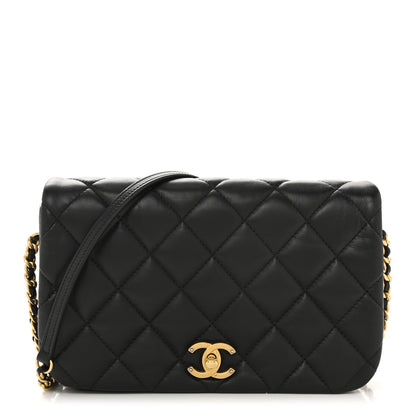 Chanel Calfskin Quilted Nailed CC Flap Bag Black 1 of 10