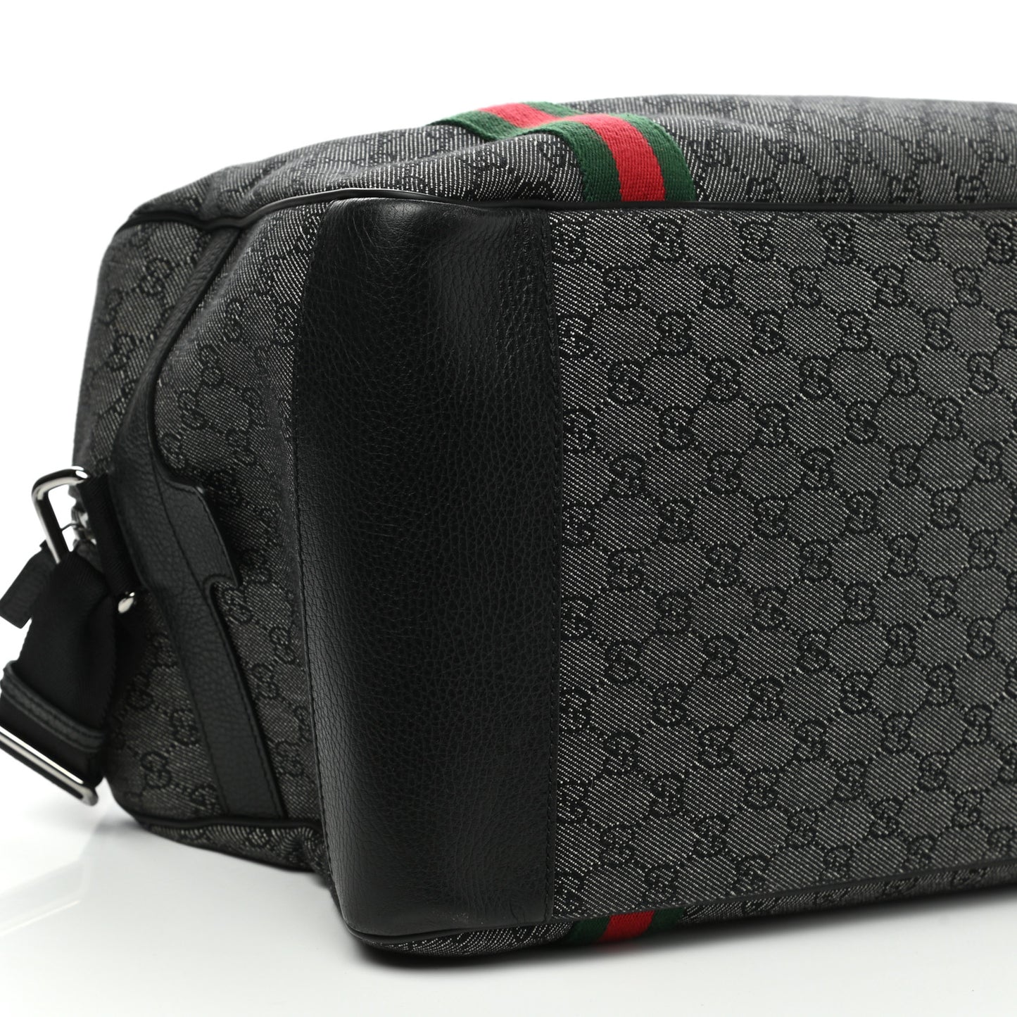 Denim Monogram Web Large Carry On Duffle Bag Black
