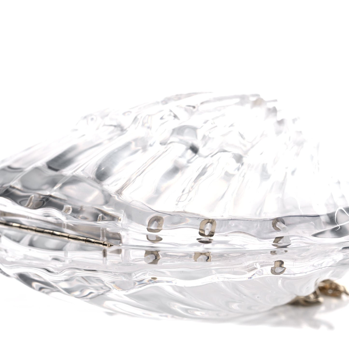 Plexiglass Evening On The Beach Shell Clutch Clear