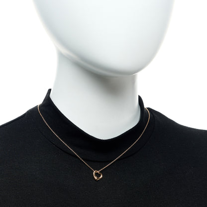 Tiffany 18K Rose Gold 11mm Elsa Peretti Open Heart Pendant Necklace 6 of 6
