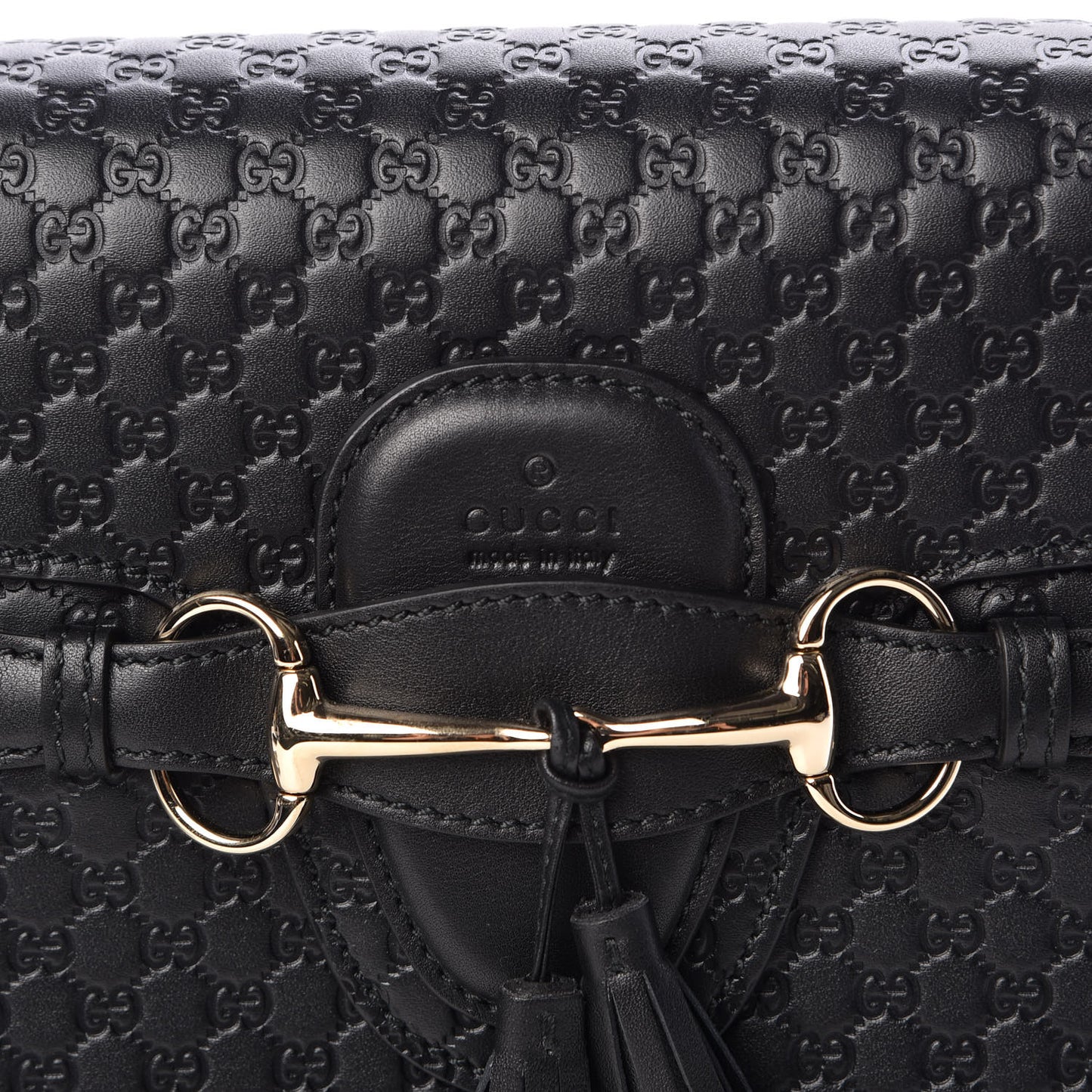 Microguccissima Medium Emily Chain Shoulder Bag Black