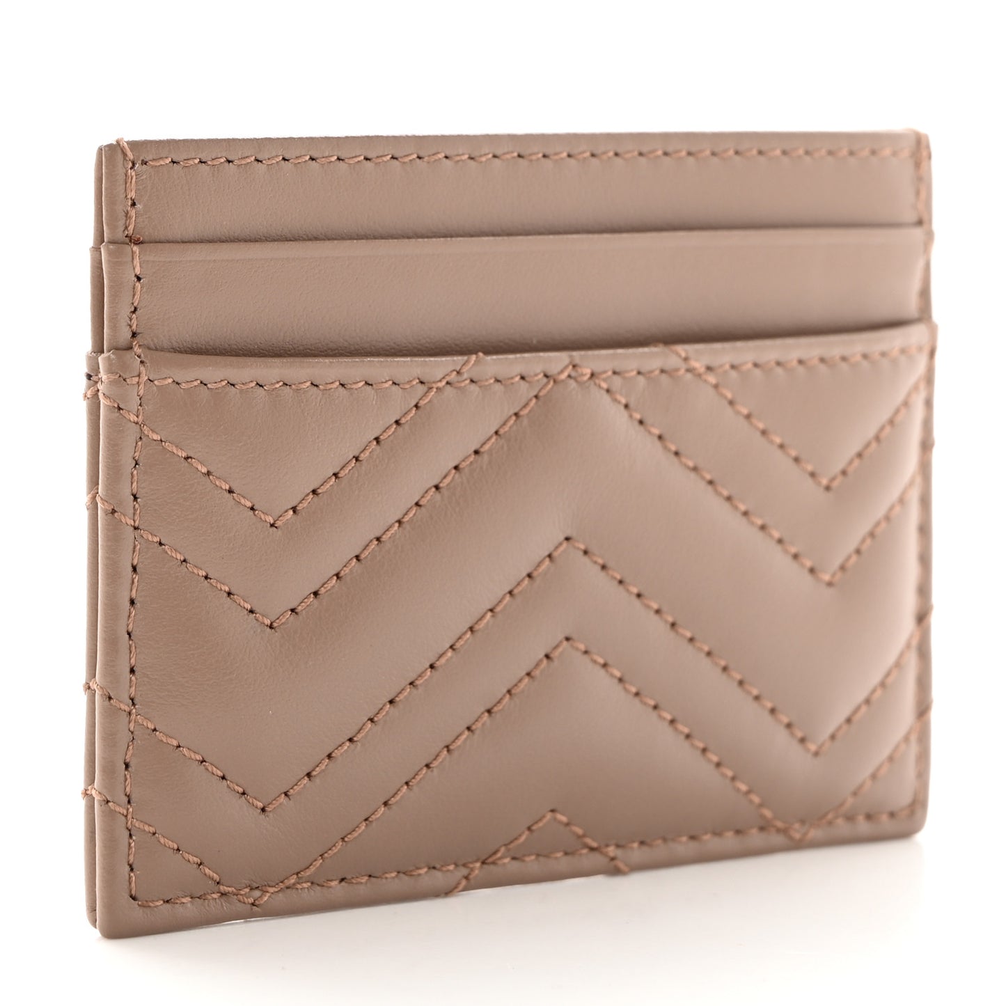 Calfskin Matelasse GG Marmont Card Holder Porcelain Rose