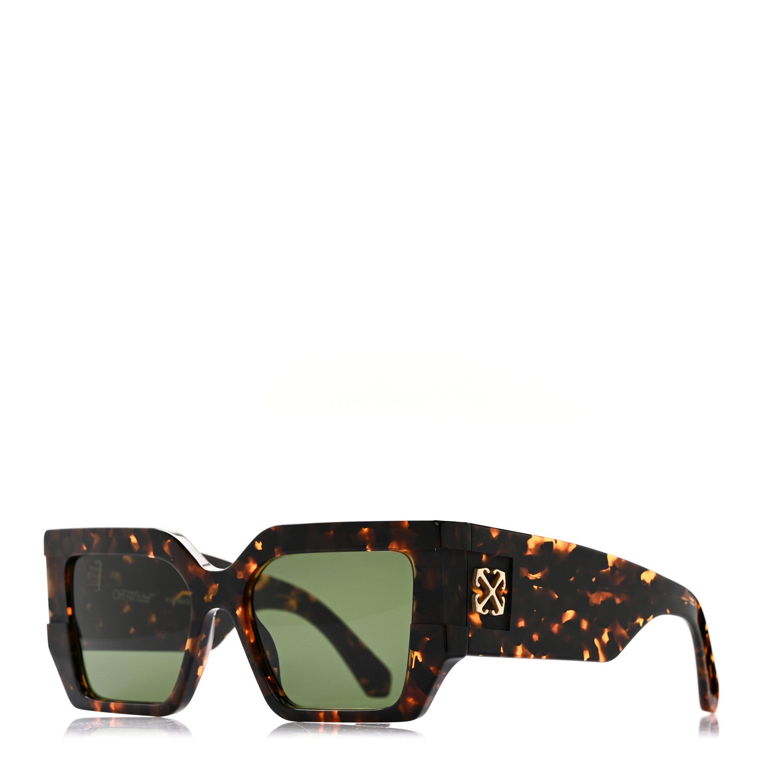 Off-White Acetate Dover Square Sunglasses OERI148 Havana Green 1 of 7