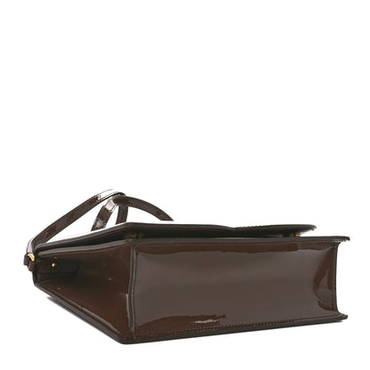 Dolce & Gabbana DOLCE GABBANA Patent DG Logo Flap Crossbody Bag Brown 4 of 9