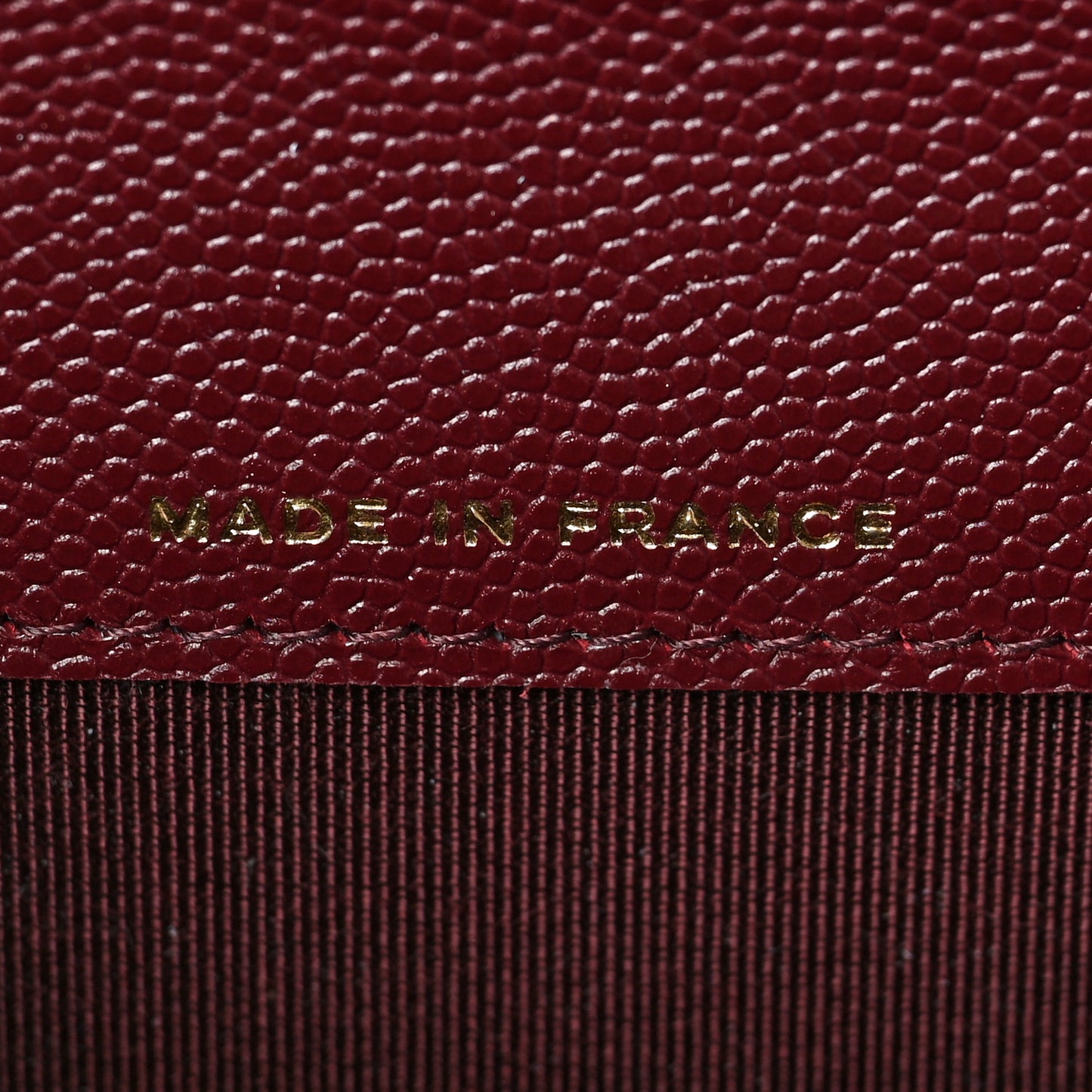 Caviar Quilted Flap Card Holder Wallet Burgundy