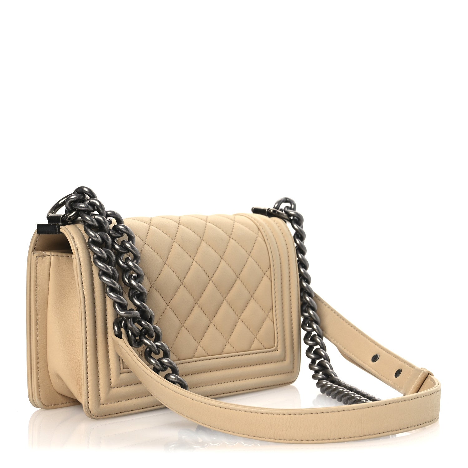 Chanel Calfskin Quilted Small Boy Flap Beige 3 of 13
