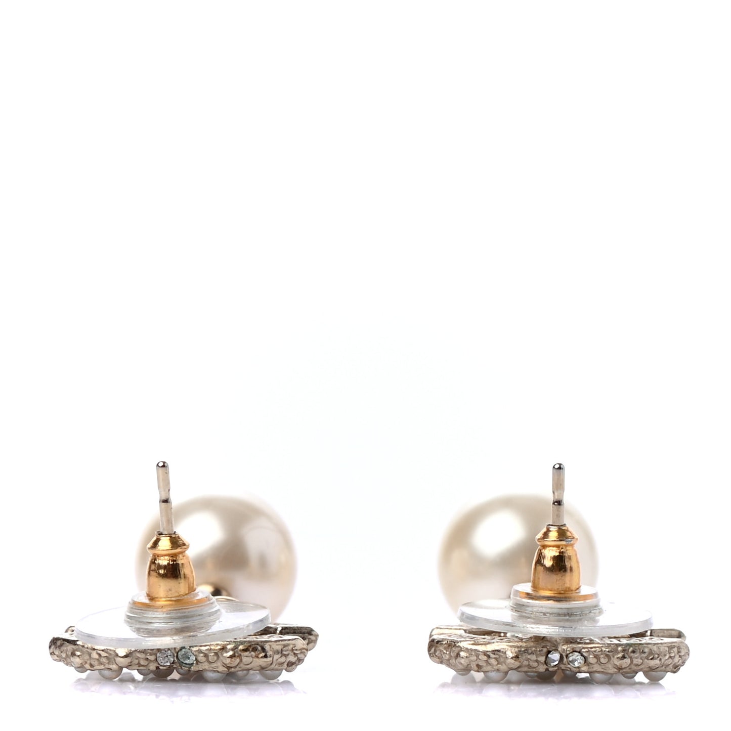 Pearl CC Drop Earrings Gold