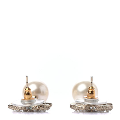 Chanel Pearl CC Drop Earrings Gold 3 of 4