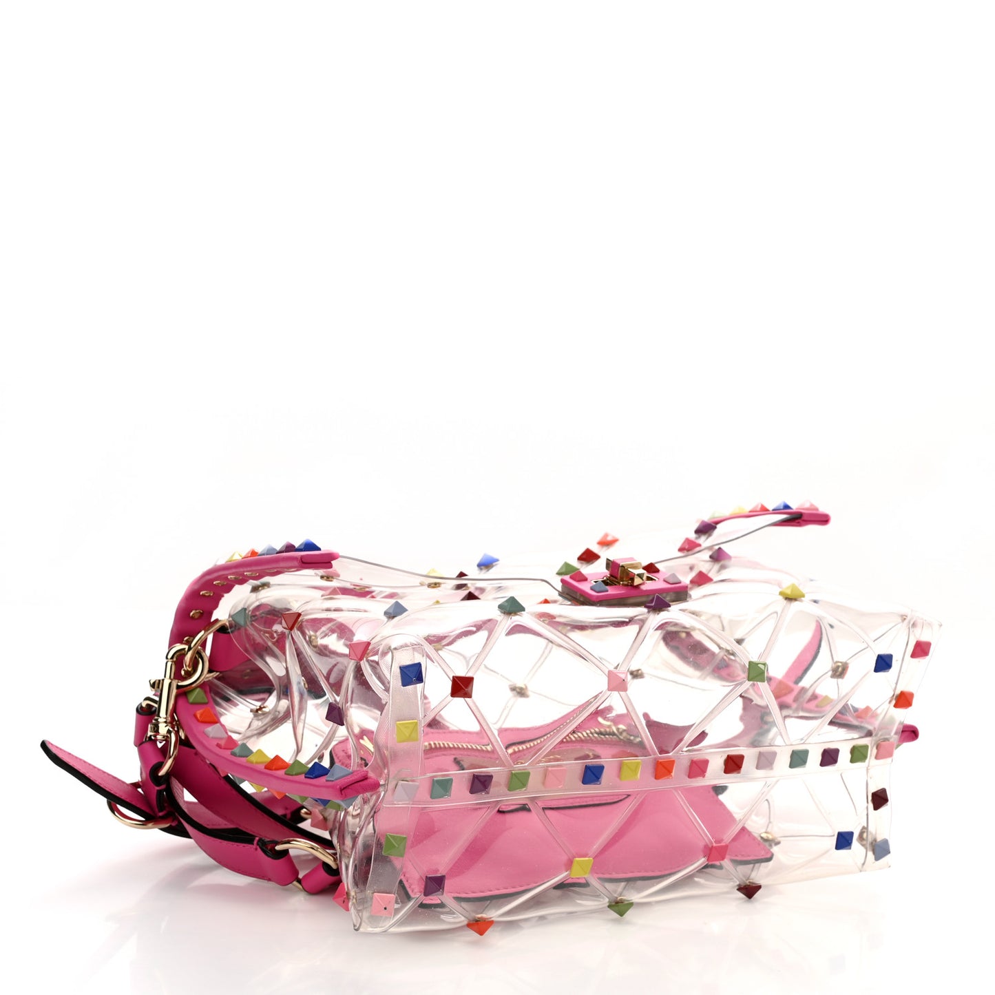 PVC Medium Candystud Top Handle Bag Multicolor