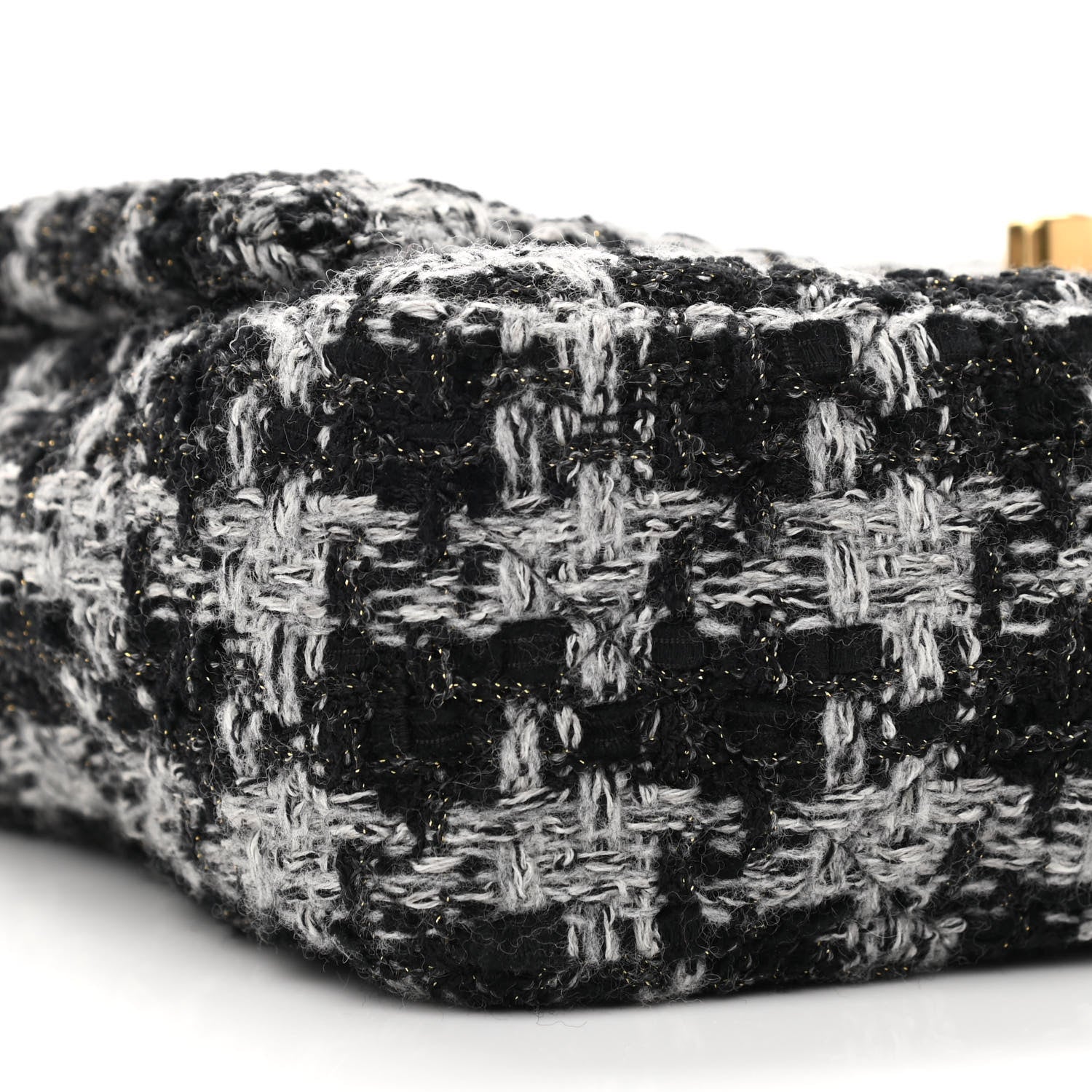 Chanel Wool Tweed Quilted Elegant Chain Flap Black Grey 9 of 11
