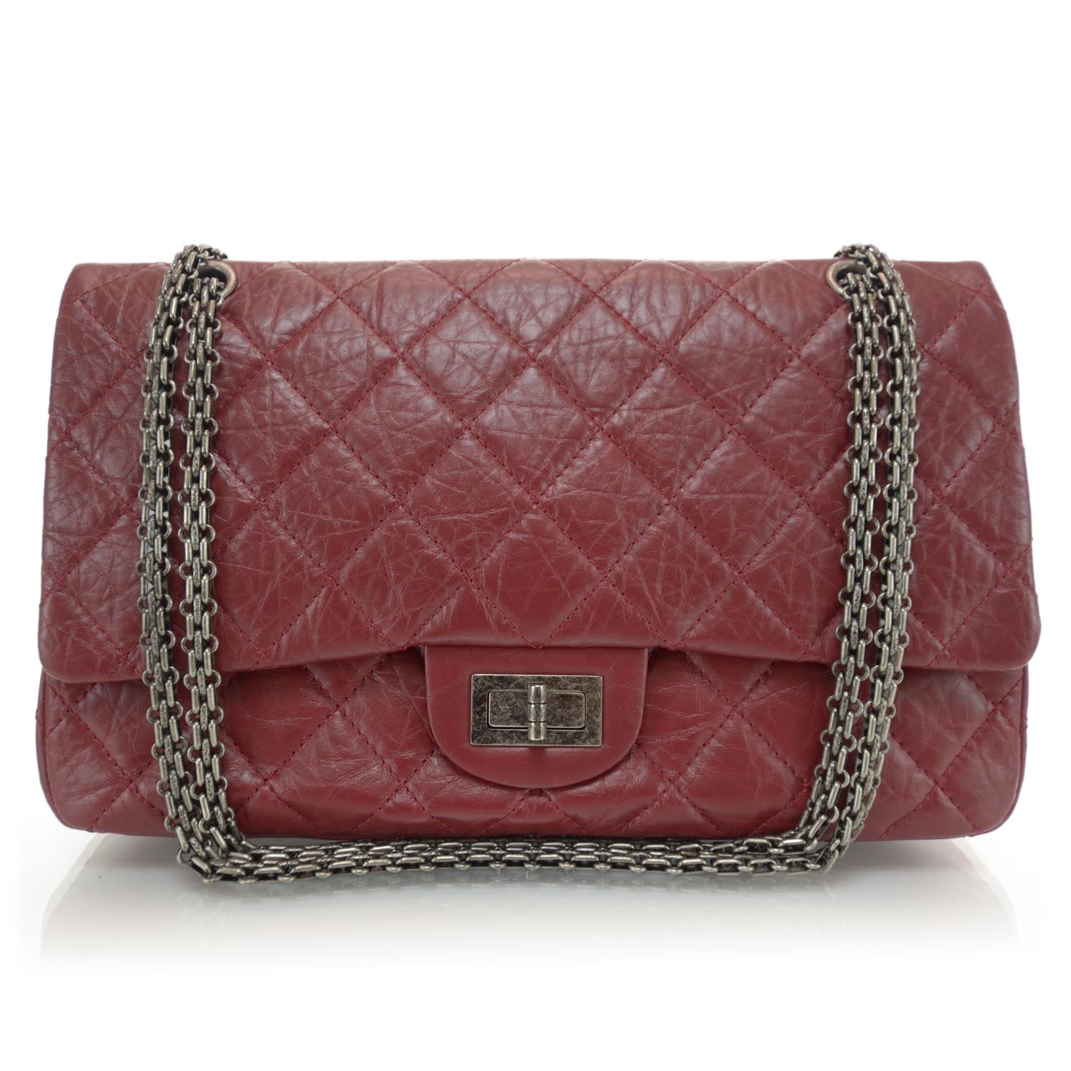 Chanel Aged Calfskin Quilted 2.55 Reissue 227 Flap Red 1 of 9