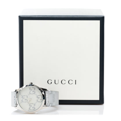 Gucci Stainless Steel Calfskin 38mm G-Timeless GG Hologram Quartz Watch 5 of 5