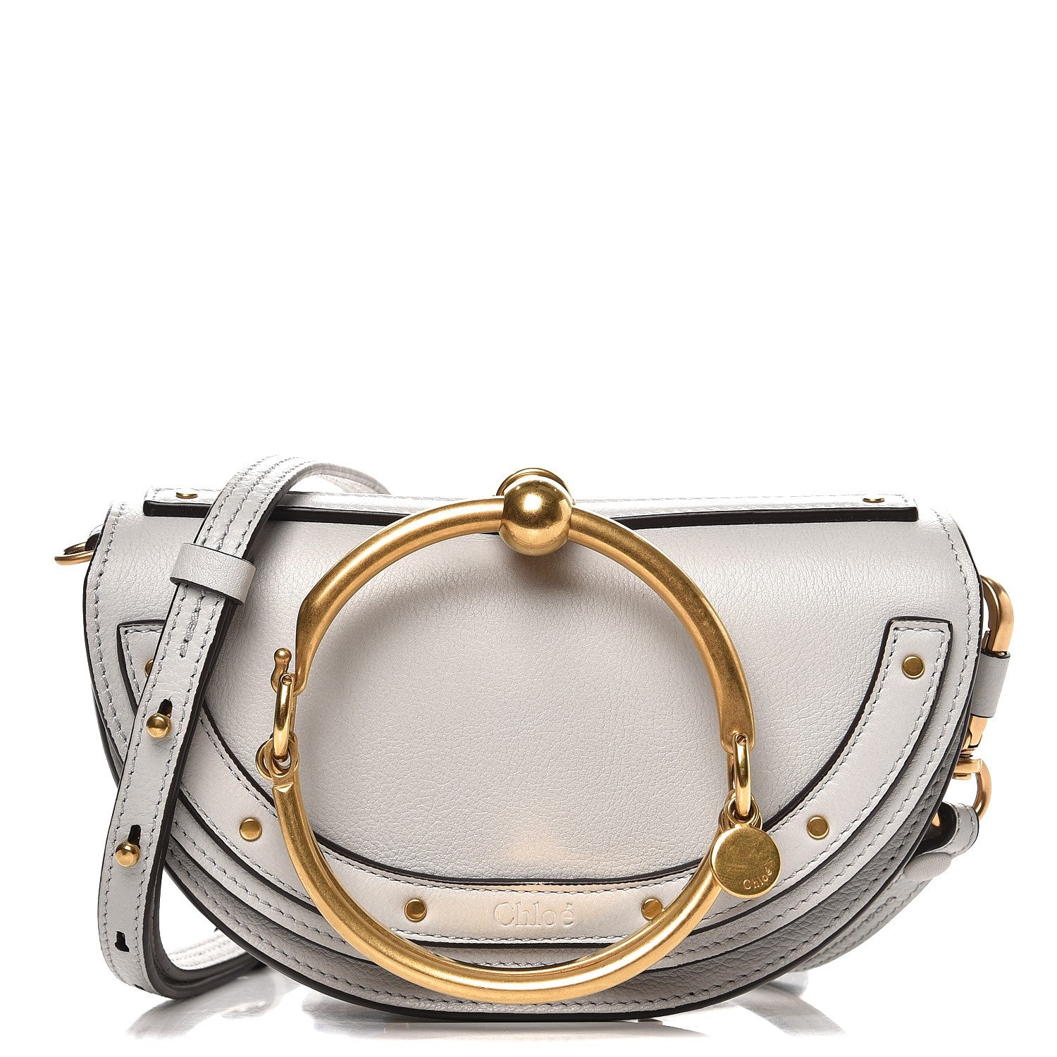 Chloe Calfskin Small Nile Bracelet Minaudiere Bag Airy Grey 1 of 8