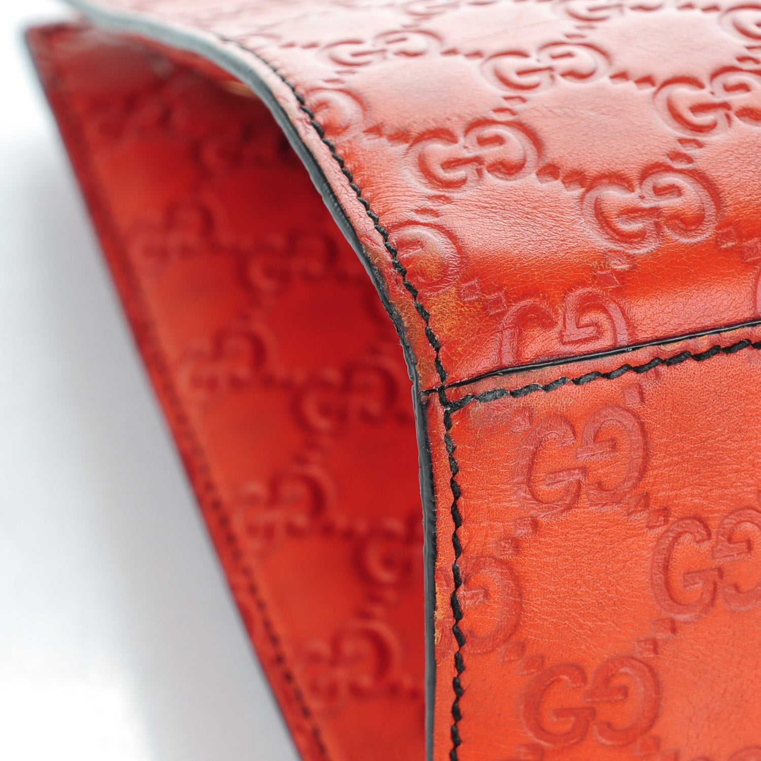 Gucci Guccissima Large Emily Chain Shoulder Bag Sun Orange 8 of 9