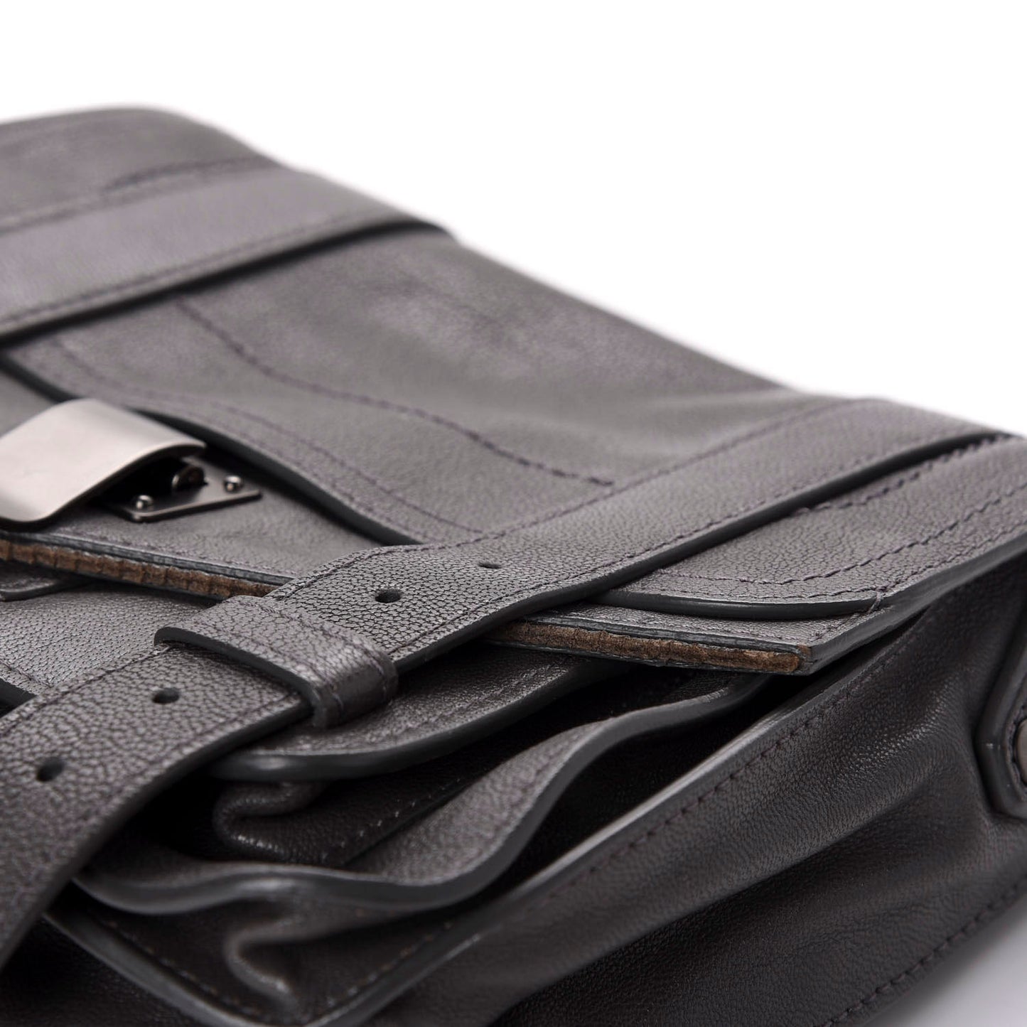 Lambskin PS1 Mini Pouch Messenger Heather Grey