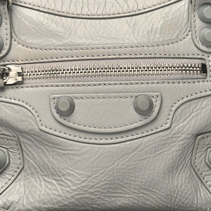 Balenciaga Matte Goatskin Rubber Covered Classic Hardware Mini City Gris Glace 9 of 14