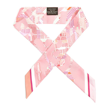 Hermes Silk Cavalcadour Morning Twilly Rose Vert Terracotta 1 of 4