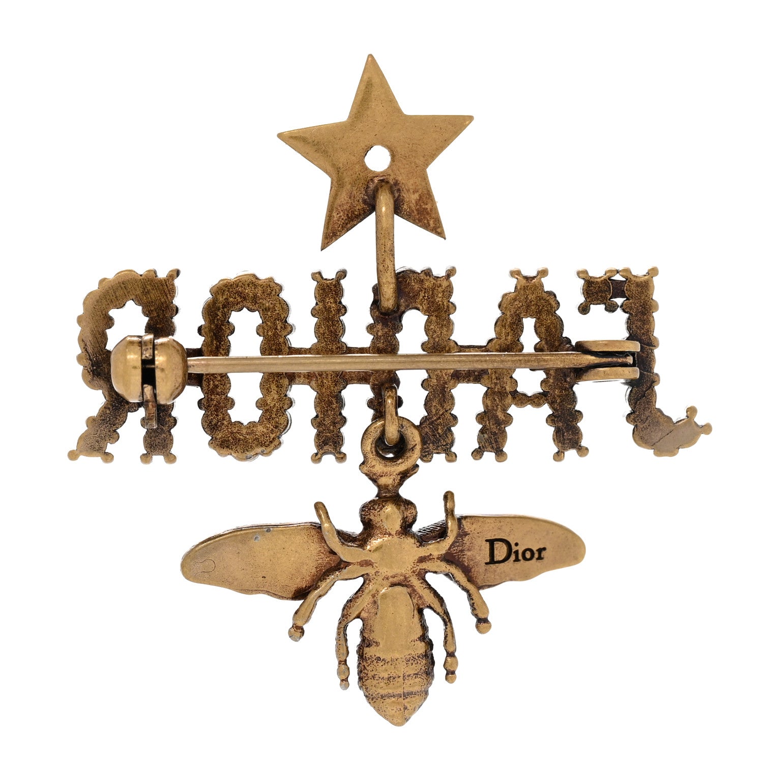 Christian Dior Crystal Bee J'Adior Brooch Gold 3 of 5