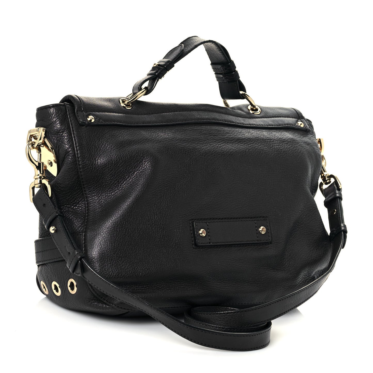 Soft Grain Calfskin Tillie Satchel Black