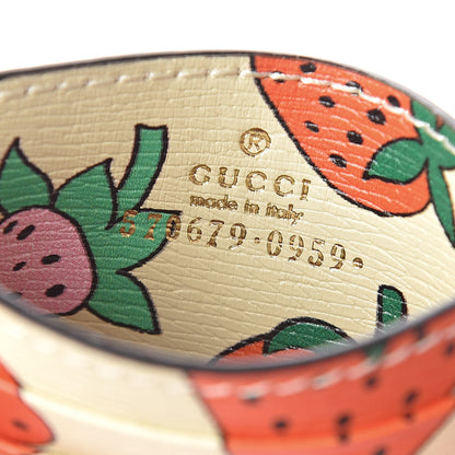 Gucci Calfskin Strawberry Print Zumi Case Case Ivory Red 6 of 7