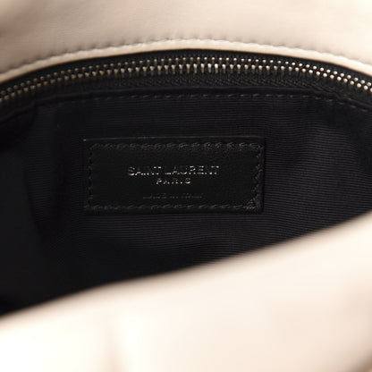 Saint Laurent Lambskin Quilted Small Loulou Puffer Monogram Chain Satchel Blanc Vintage 8 of 11