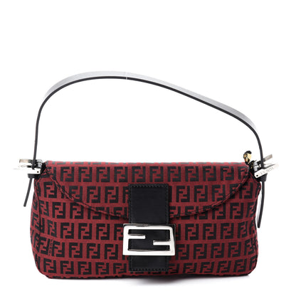 Fendi Zucchino Baguette Red Black 1 of 10