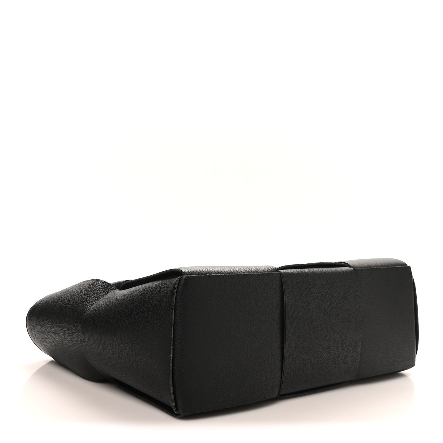Grained Calfskin Maxi Intrecciato Medium Arco Tote Black