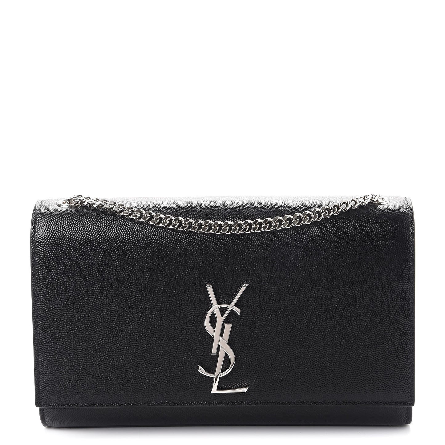 Grain De Poudre Medium Classic Monogram Kate Satchel Black