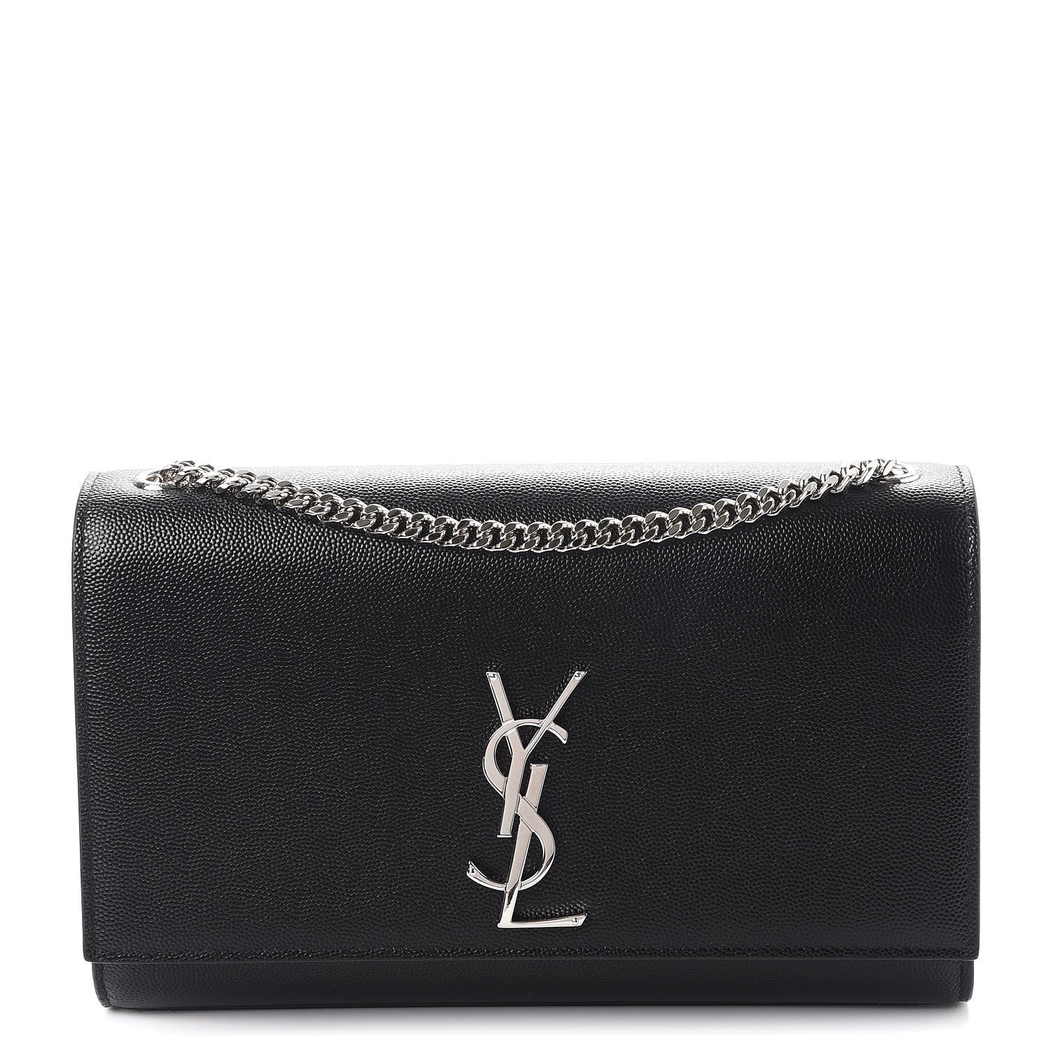 Saint Laurent Grain De Poudre Medium Classic Monogram Kate Satchel Black 1 of 7