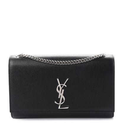 Saint Laurent Grain De Poudre Medium Classic Monogram Kate Satchel Black 1 of 7