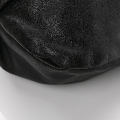 Prada Soft Calfskin Pleated Shoulder Bag Black 9 of 9