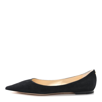 Jimmy Choo Suede Love Flats 39 Black 1 of 9