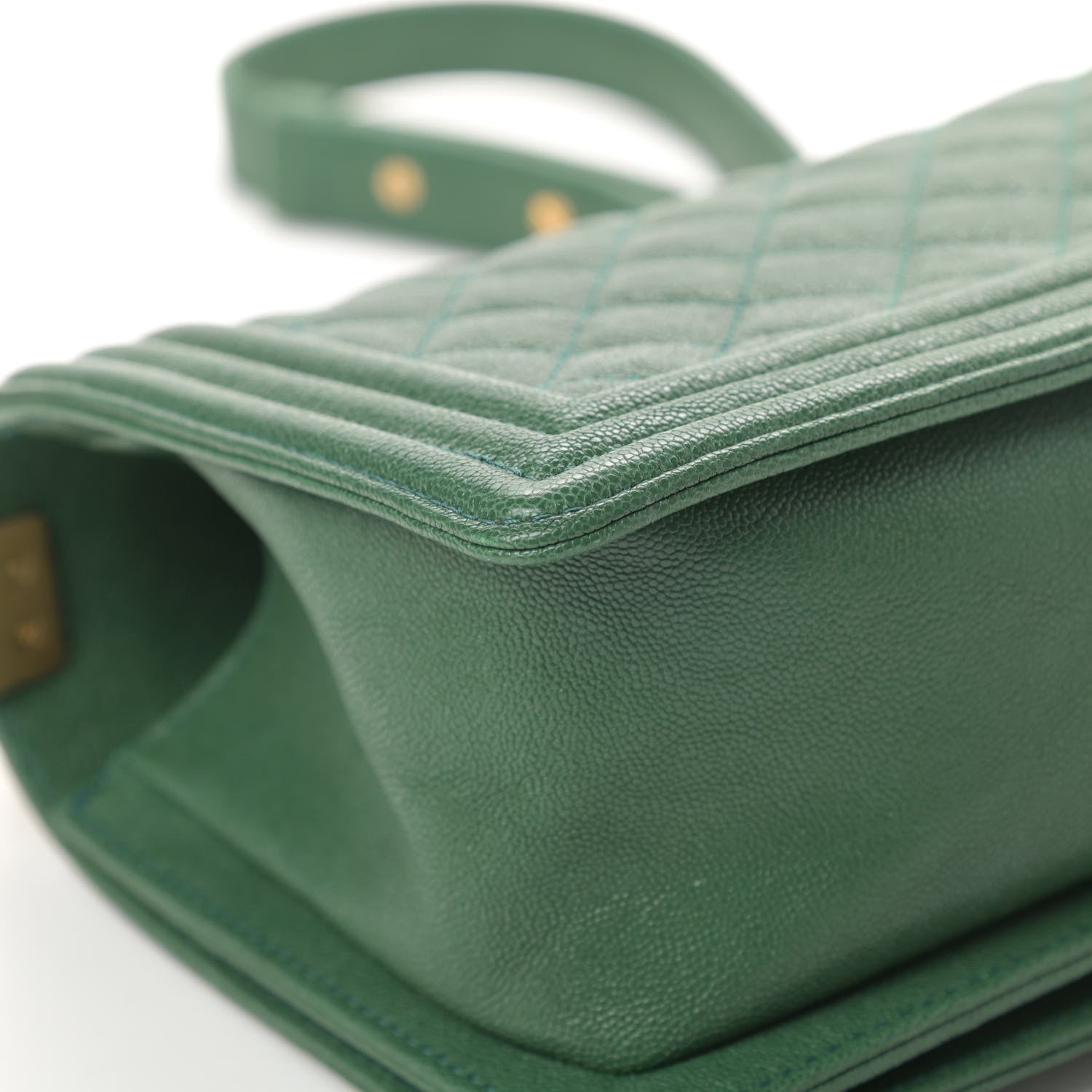 Chanel Caviar Quilted Medium Boy Flap Green 12 of 12
