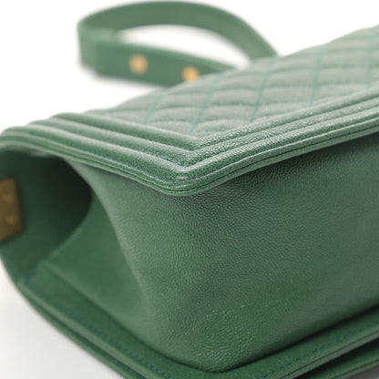 Chanel Caviar Quilted Medium Boy Flap Green 12 of 12