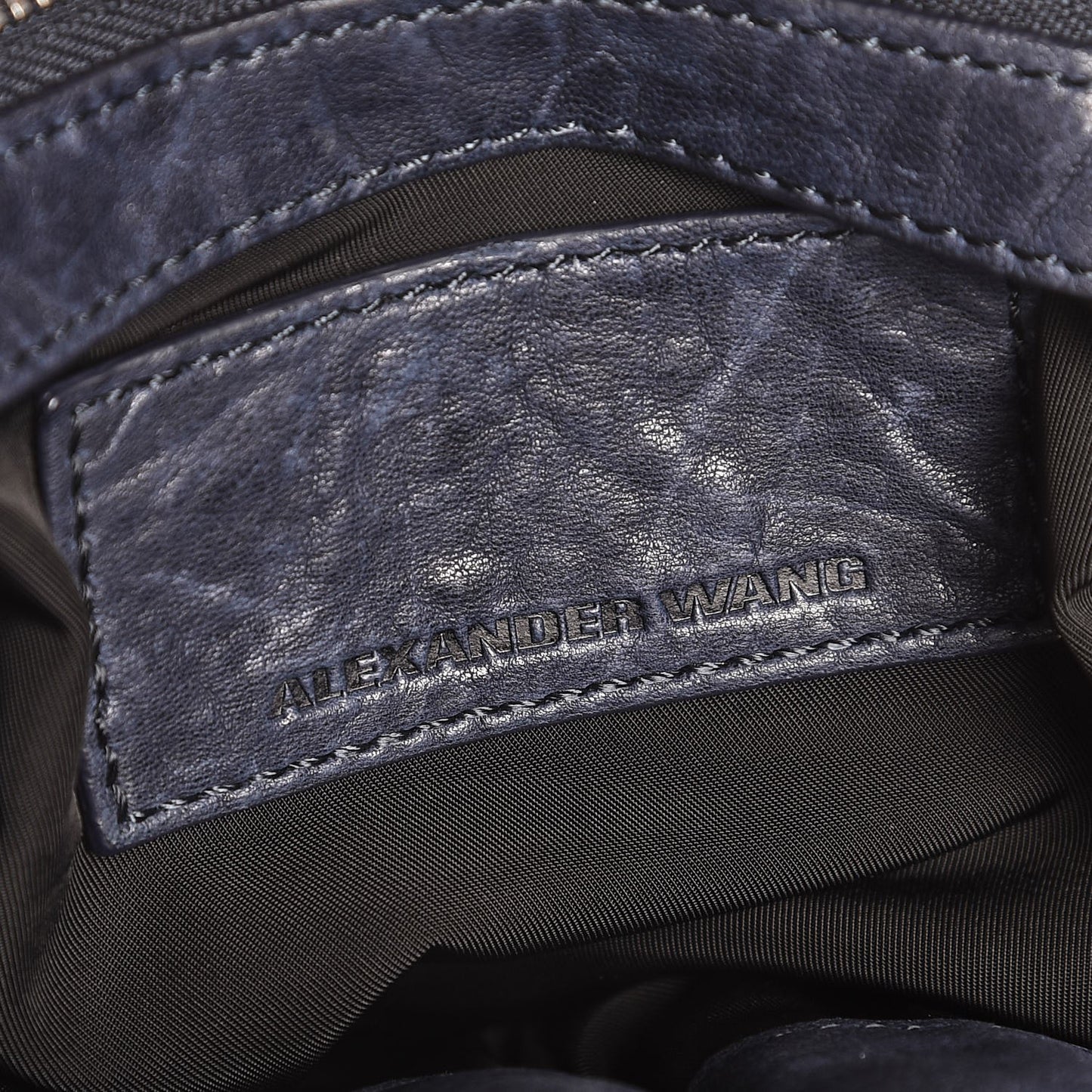 Pebbled Lambskin Diego Bucket Navy