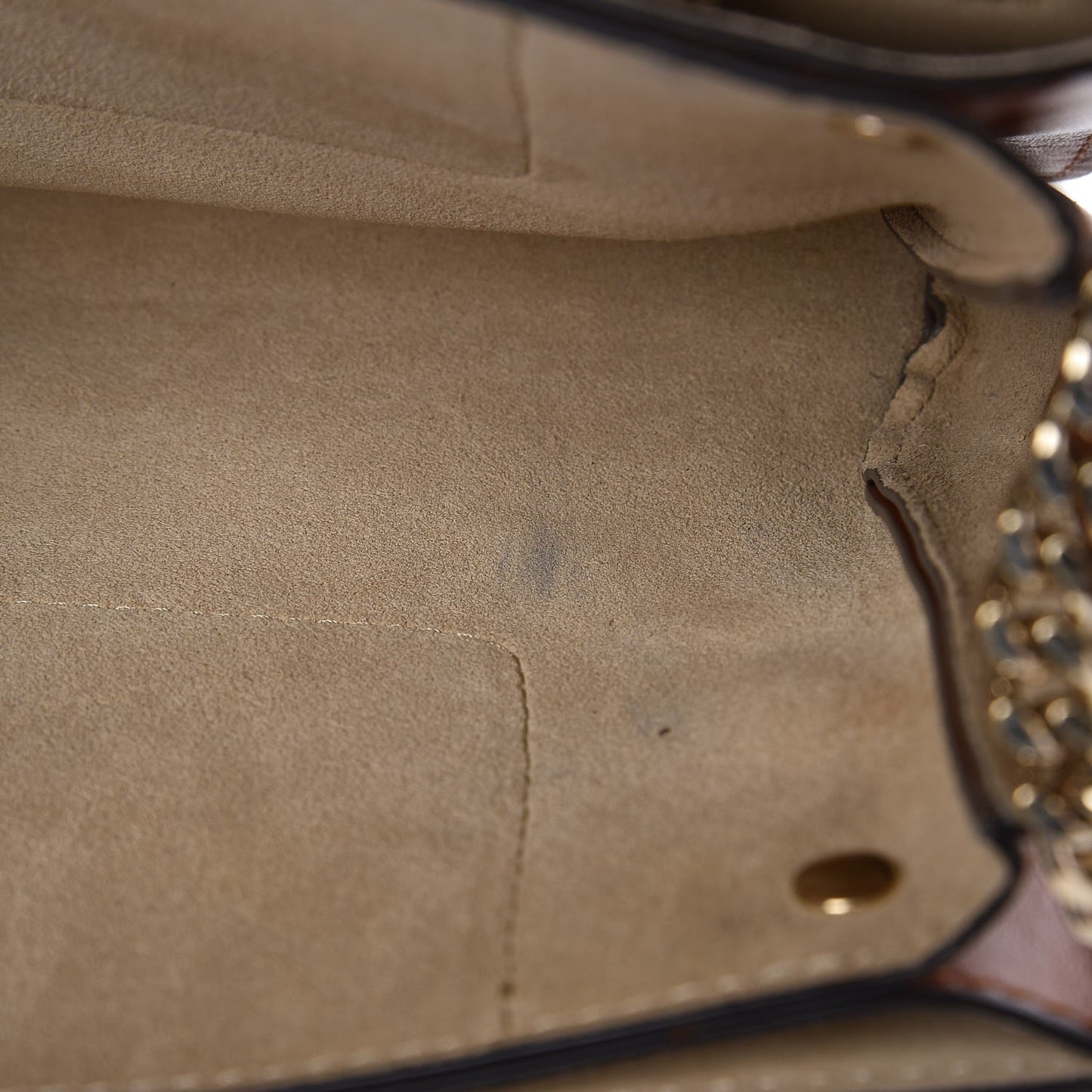 Suede Calfskin Small Faye Shoulder Bag Tobacco