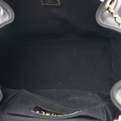 Chanel Lambskin Quilted Small Duma Drawstring Backpack Black 5 of 13