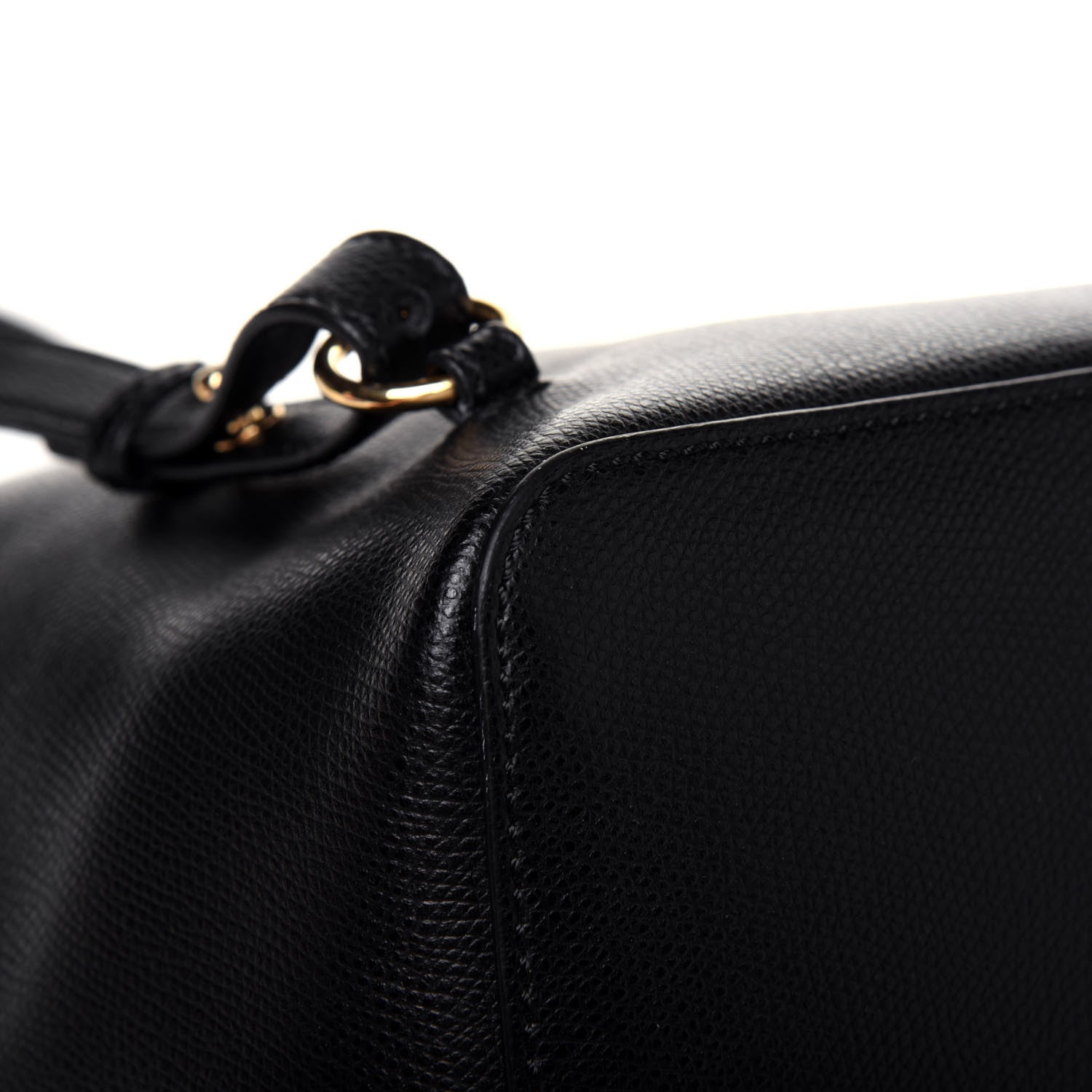 Fendi Vitello Cruise Bi-Color FF 1974 Embossed F is Fendi Drawstring Backpack Black Fragola Maya 14 of 20