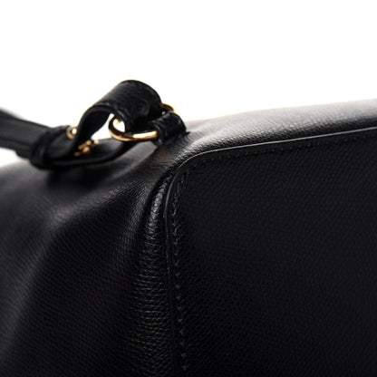 Fendi Vitello Cruise Bi-Color FF 1974 Embossed F is Fendi Drawstring Backpack Black Fragola Maya 14 of 20