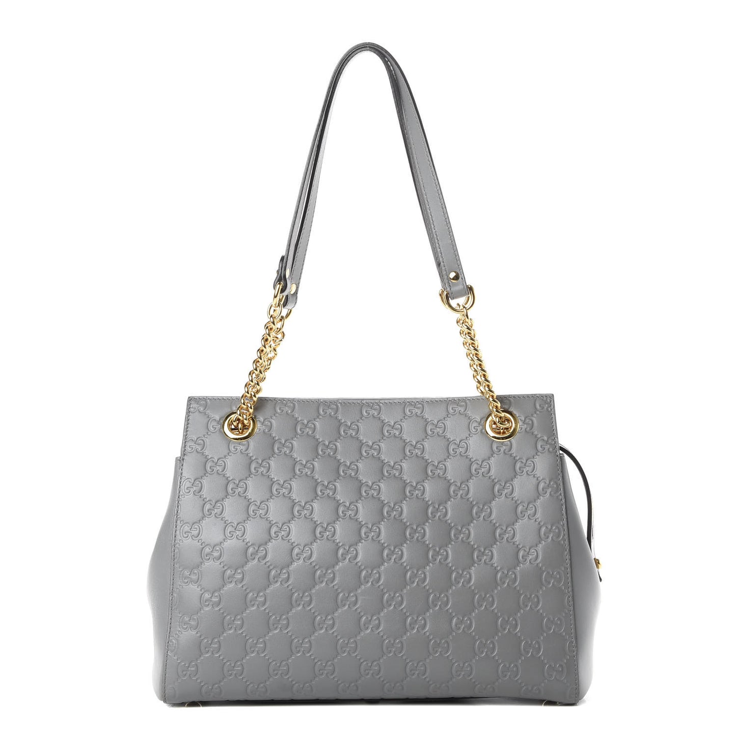 Soft Guccissima Signature Medium Shoulder Tote Bag Deep Grey