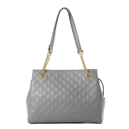 Gucci Soft Guccissima Signature Medium Shoulder Tote Bag Deep Grey 1 of 14