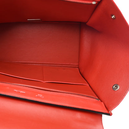 Celine Drummed Calfskin Small Trapeze Vermillion 5 of 11